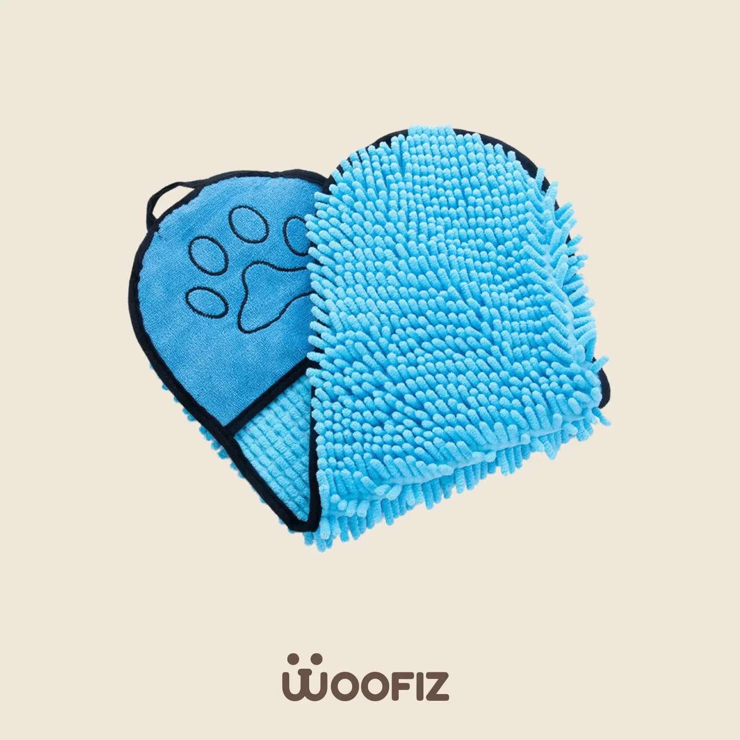 Serviette de bain ultra-absorbante pour chien Woofiz