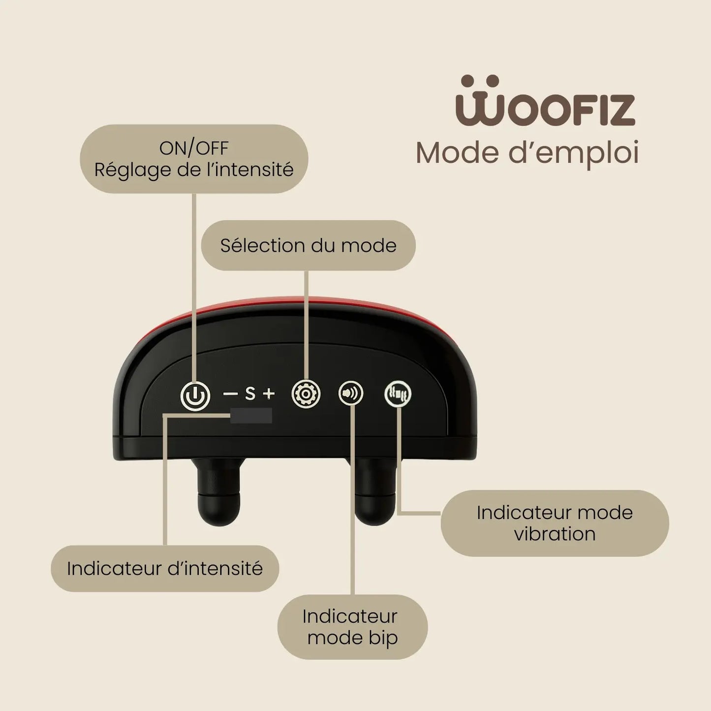 Collier anti-aboiement sans choc pour chien Woofiz