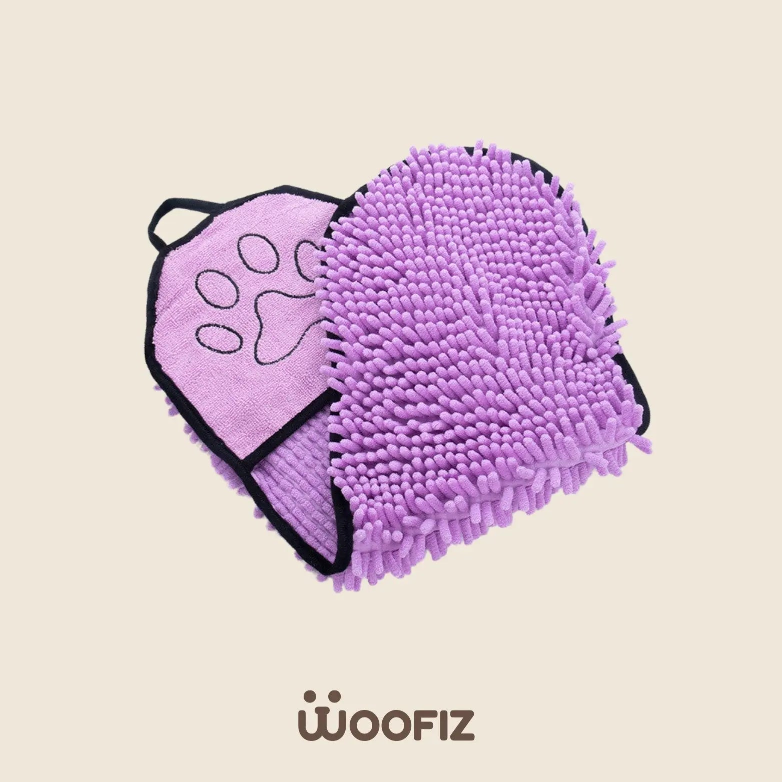 Serviette de bain ultra-absorbante pour chien Woofiz