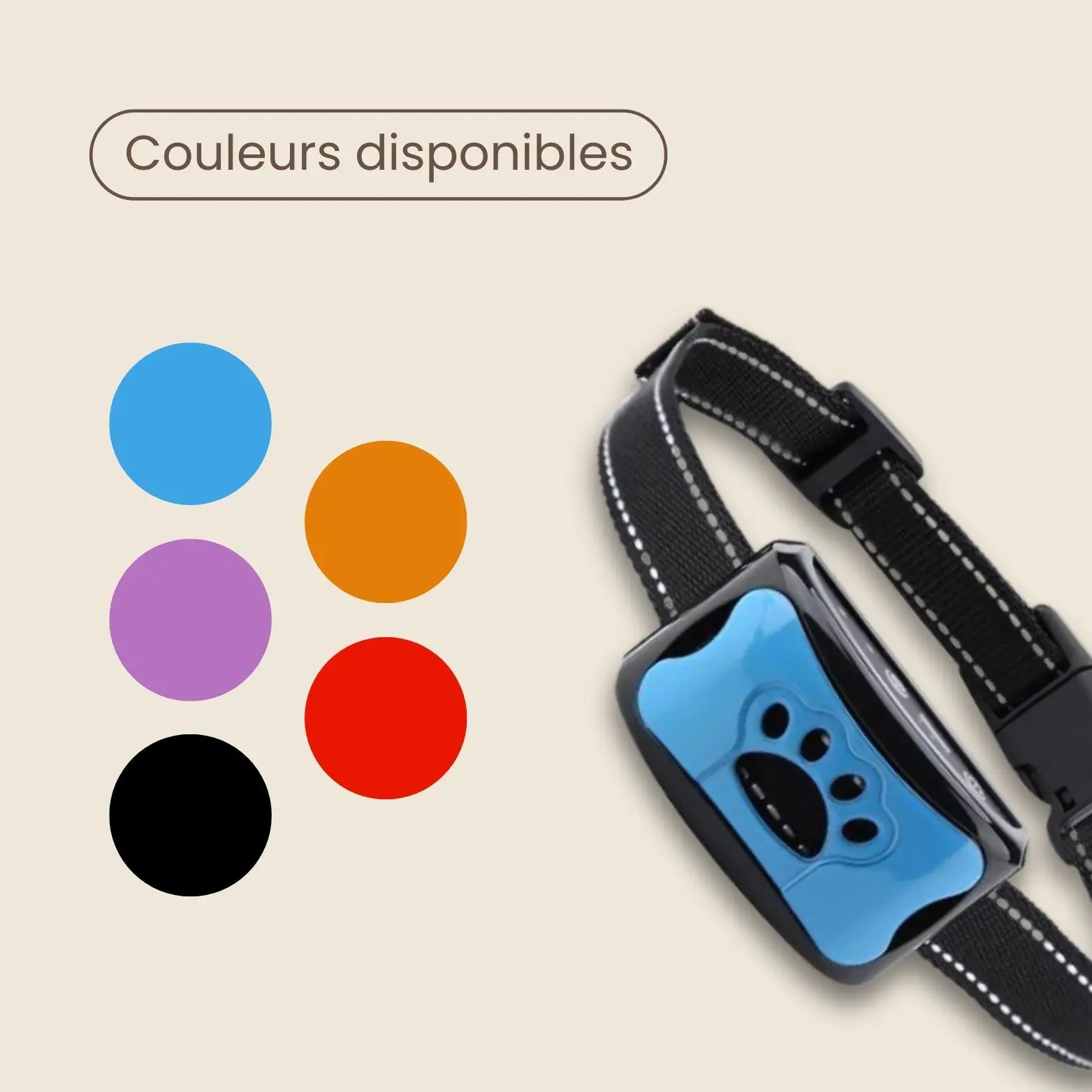 Collier anti-aboiement sans choc pour chien Woofiz