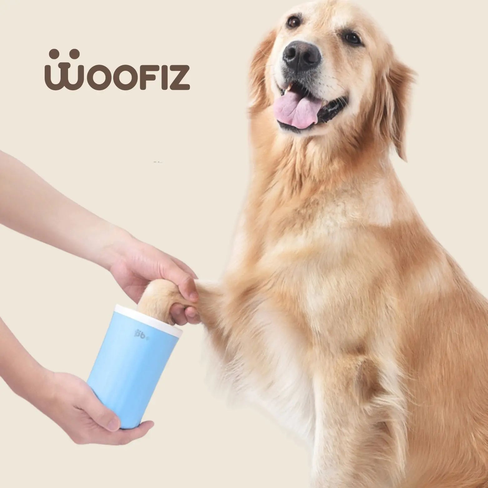 Lave-pattes pour chien Woofiz