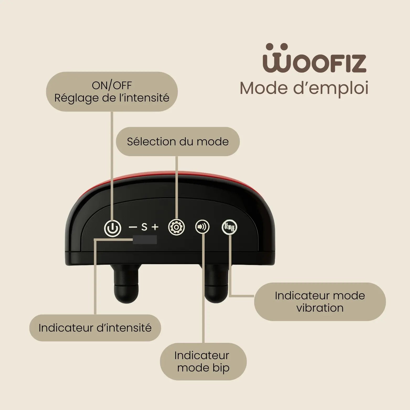 Collier anti-aboiement sans choc pour chien Woofiz